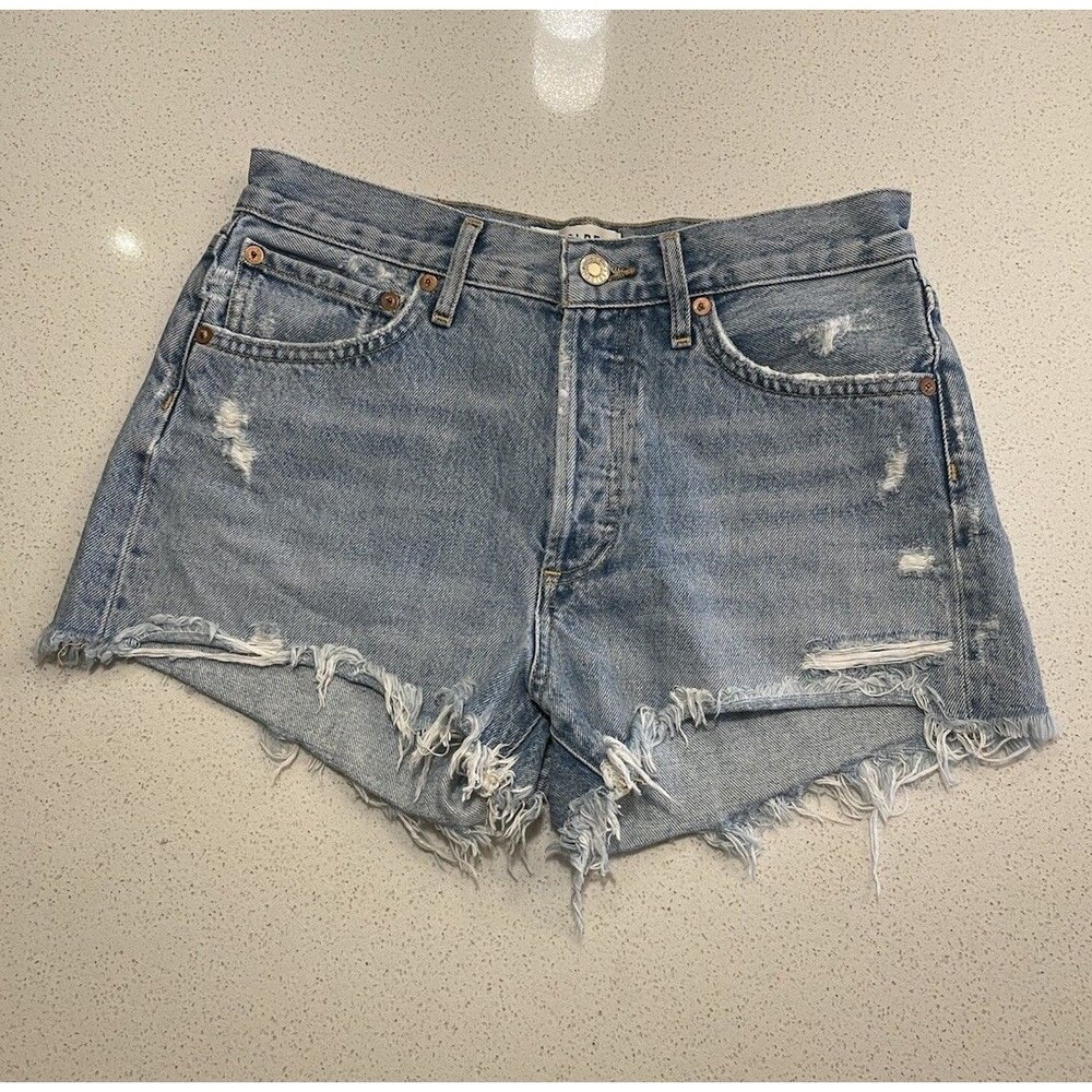 AGOLDE Parker Vintage Cut Off Denim Shorts Distressed Size 25